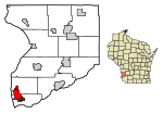 Crawford County Wisconsin Incorporated and Unincorporated areas Prairie du Chien Highlighted